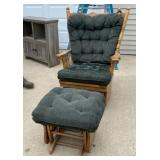 Oak Glider Rocker w/ Footstool