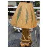Antler Lamp w/ Feather Shade