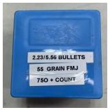 750+ .223/5.56 Cal 55 gr Bullets