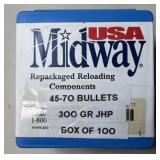 100ct Midway .45-70 Cal HP Bullets
