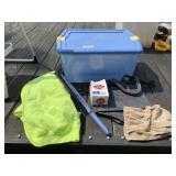 Tote with Lid and Contents