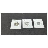 3 1943 Steel War Cents In P,D,S Mints Unc.