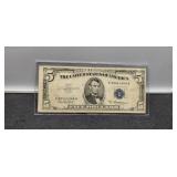 1953A $5 Silver Certificate Note