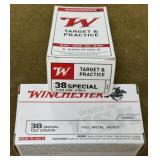 100 rnds Winchester .38 Spl Ammo