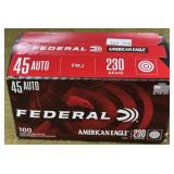 100 rnds Federal .45Auto Ammo