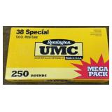250 rnds Rem/UMC .38 Spl Ammo