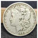 1881 Morgan Silver Dollar