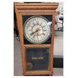 Antique Regulator Key Wind Wall Clock