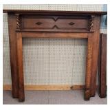Solid Oak Ornate Fireplace Mantle