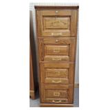 4 Drawer Oak File Cabinet