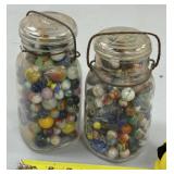 2 - Quart Jars of Marbles