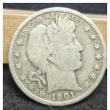 1901 Barber Half Dollar
