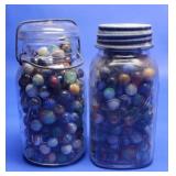 2 - Quart Jars of Marbles