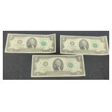 3 - 2013 $2 FR Notes, Uncirculated/Consecutive #s