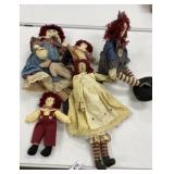Lot of Raggedy Ann and Cloth Dolls