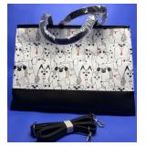 Black & White Doodle Dog Print Tote a Bag