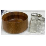 Wood Bowl and Canning Jars