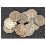 13 Different Dated Indian Head Cents back to 1890