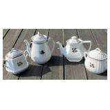 Ironstone Tea Leaf Teapots, Lidded Jars