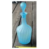Blue Satin Glass Vanity Bottle