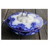 Flow Blue Dish with Lid