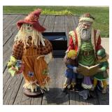 Ceramic Santa and Scarecrows