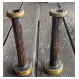 Wood Spool Candle Holders