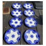 8 - Flow Blue 10" Plates