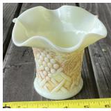 4" Custard Glass Vase