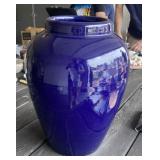 18" Blue Stoneware Vase