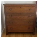 4 Drawer Walnut Highboy Dresser
