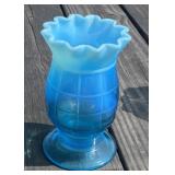 Blue Opalescent Vase