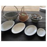 Baskets, Platters, Decorative Rocks