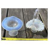 Opalescent Basket and Vase