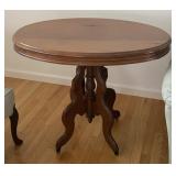 Walnut Oval Top Parlor Table