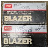 100 rnds CCI Blazer .44 Magnum SWC Ammo