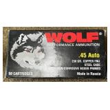 50 rnds Wolf .45 Auto Ammo