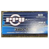 50 rnds PPU .380 Auto Ammo
