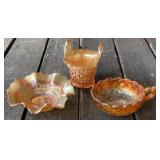 3 pcs of Carnival Glass