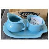 Art Pottery, Creamer and Sugar
