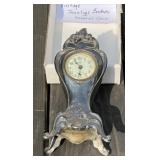 White Metal Mantle Clock