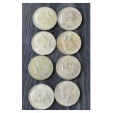 8 - Clad Kennedy Half Dollars