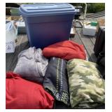 Tote Full of Blankets and Throws