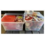 2 - Totes of Ribbon and Craft Supplies