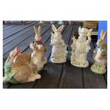 Resin and Ceramic Rabbits