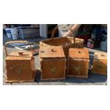 Wood Canister Set and Basket