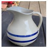 Blue Band Stoneware Pitcher