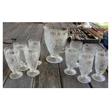 Iris & Herringbone Pitcher & Glasses