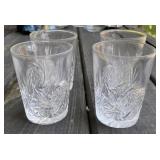4 - Near Cut Pattern Glass Tumblers