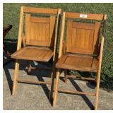 2 - Wood Folding Chairs